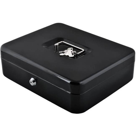 Kasetka metalowa na pieniądze 30x24x9cm czarna IT6071