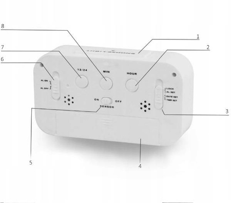 Budzik elektroniczny z podświetleniem biały LT6470