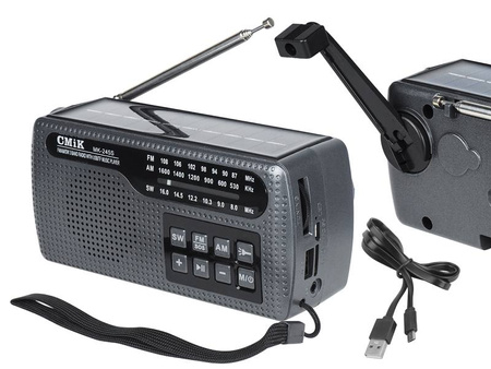 Radio survivalowe na korbkę pełnozakresowe FM/AM/FW CMiK MK-245S