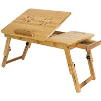 Stolik do laptopa bambusowy z szufladą AT4298