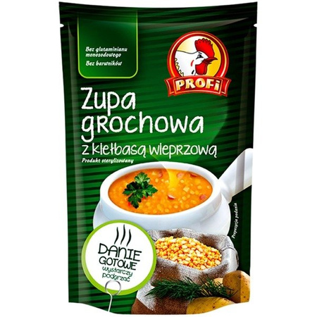 Zupa grochowa z kiełbasą wieprzową Profi 450g 10.2025