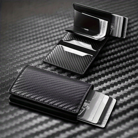 Portfel etui RFID Shield na karty antykradzieżowy carbon VG7779