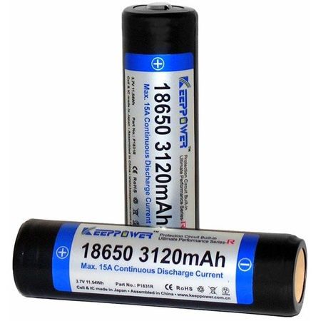 Akumulator 18650 z zabezpieczeniem 3120mAh KeepPower P1831R