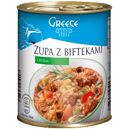 Zupa grecka z biftekami i ryżem Buss 800g 11.2022